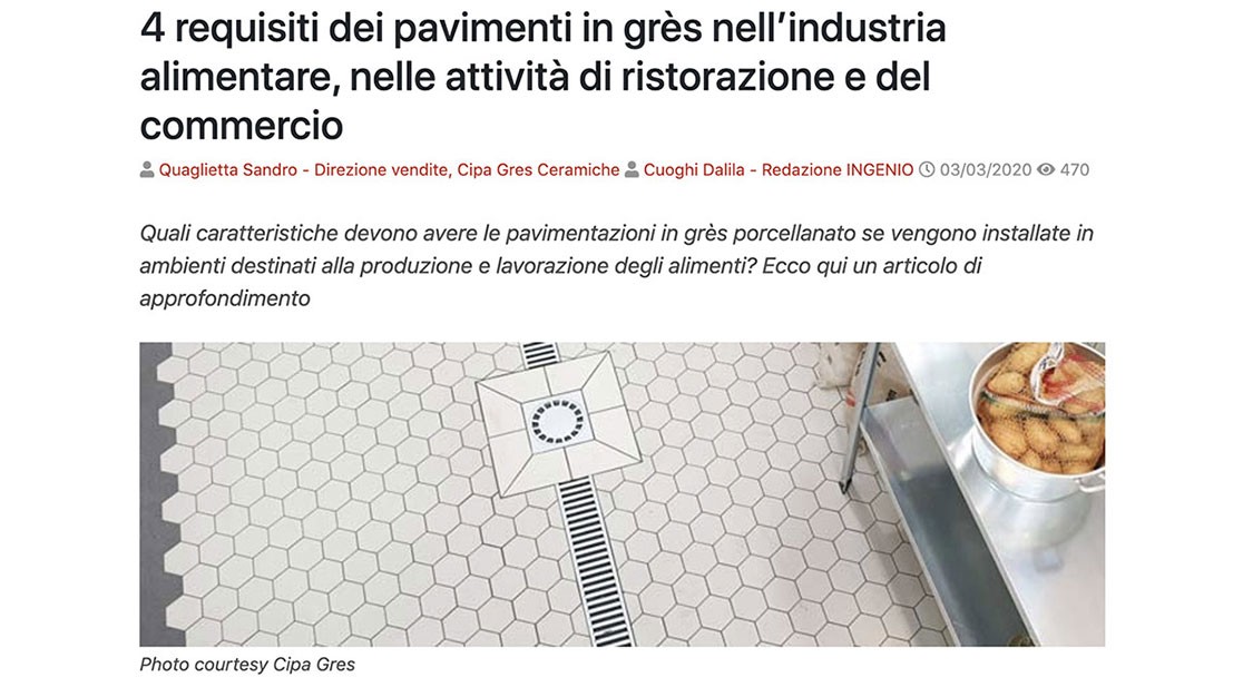 PAVIMENTI - WEB | Pavimenti Industria Alimentare CIPA GRES S.p.A. PAVIMENTI - WEB | Pavimenti Industria Alimentare CIPA GRES S.p.A.